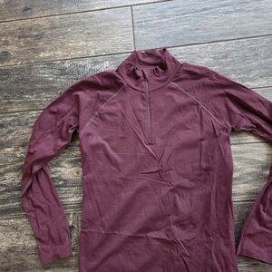 #538 Athleta Maroon Quarter-Zip Top